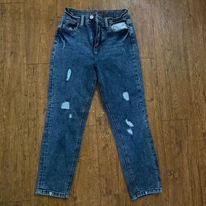 Justice Girls Skinny Jeans Size 16 Torn Distressed Stretch Medium Wash